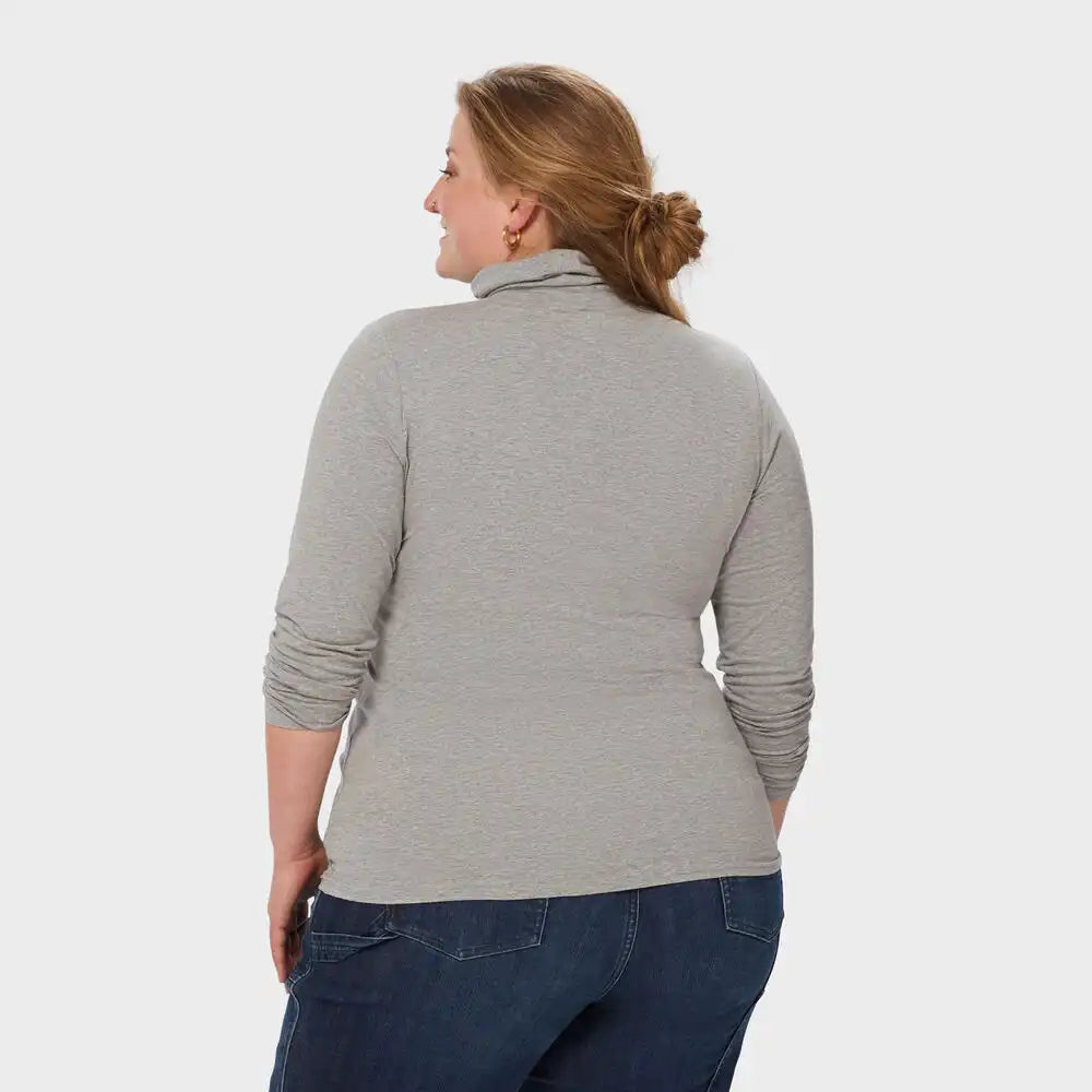 Women's Plus No-Yank Long Sleeve Turtleneck T-Shirt