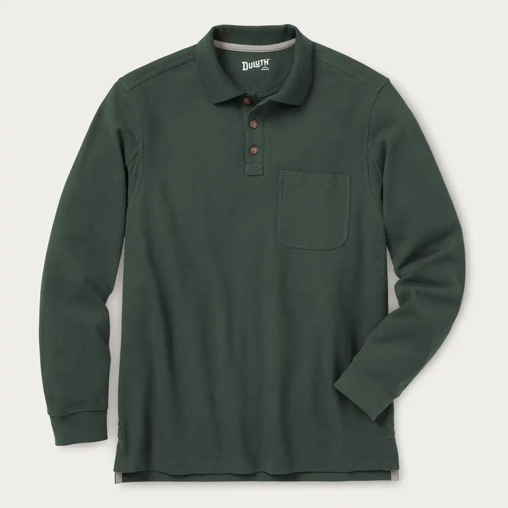Men's No Polo Shirt Long Sleeve with Pocket