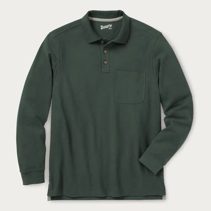 Men's No Polo Shirt Long Sleeve with Pocket